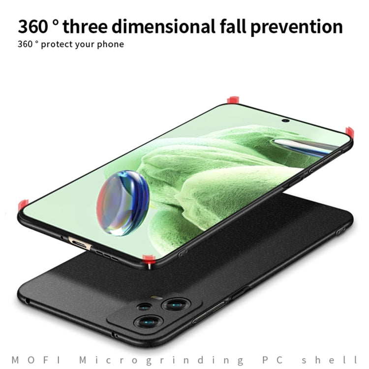 For Xiaomi Redmi Note 12 Global MOFI Fandun Series Frosted PC Ultra-thin All-inclusive Phone Case(Blue)