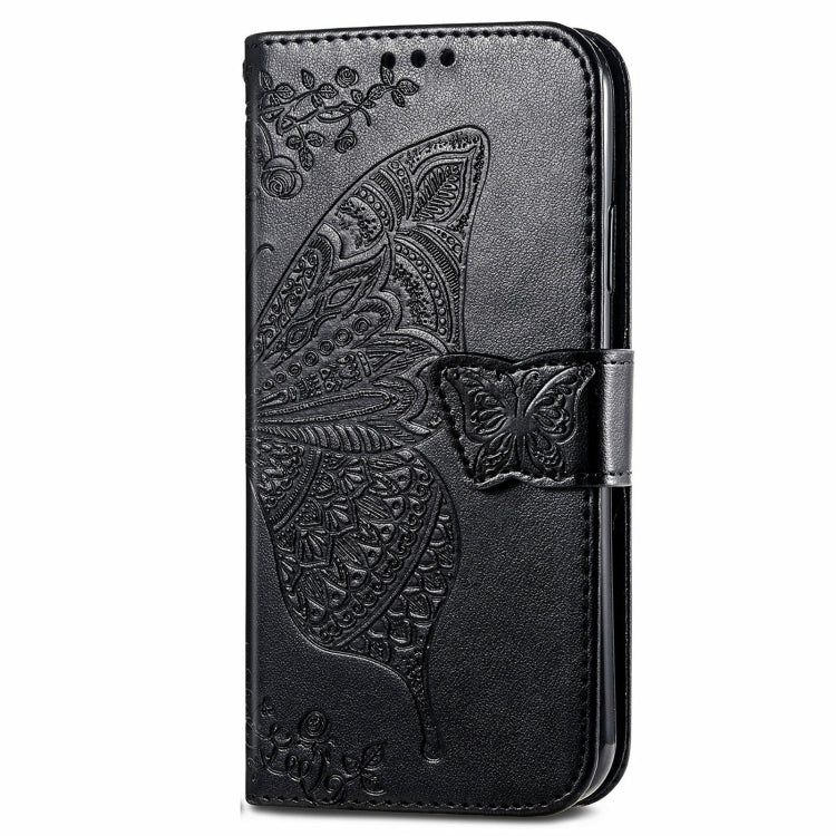 For Tecno Spark 20 Pro+ Butterfly Love Flower Embossed Leather Phone Case(Black)