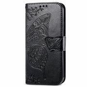For Tecno Spark 20 Pro+ Butterfly Love Flower Embossed Leather Phone Case(Black)