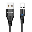 ENKAY 3A USB to 8 Pin Magnetic Fast Charging Data Cable with LED Light, Length:2m(Black) - Charging Cable & Head by ENKAY | Online Shopping South Africa | PMC TechLife | Buy Now Pay Later Mobicred