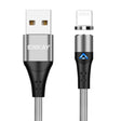 ENKAY 3A USB to 8 Pin Magnetic Fast Charging Data Cable with LED Light, Length:2m(Silver) - Charging Cable & Head by ENKAY | Online Shopping South Africa | PMC TechLife | Buy Now Pay Later Mobicred