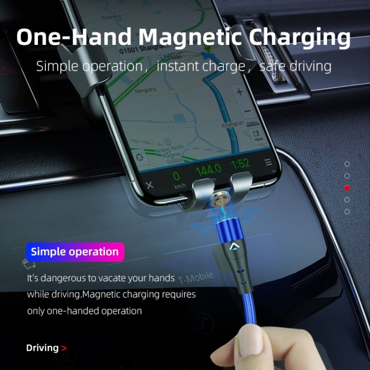 ENKAY 3A USB to 8 Pin Magnetic Fast Charging Data Cable with LED Light, Length:2m(Red)