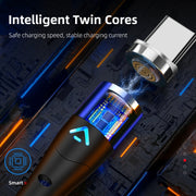 ENKAY 3A USB to 8 Pin Magnetic Fast Charging Data Cable with LED Light, Length:2m(Red)
