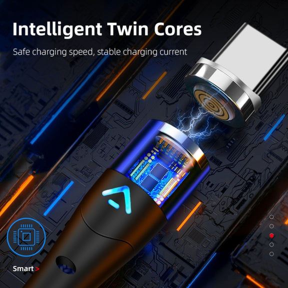 ENKAY 3A USB to 8 Pin Magnetic Fast Charging Data Cable with LED Light, Length:2m(Red)