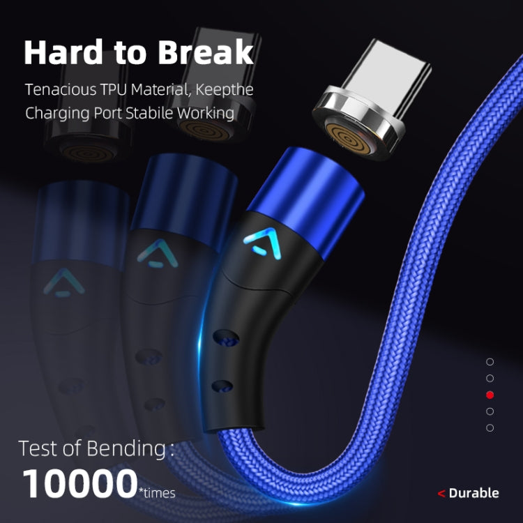 ENKAY 2 in 1 3A USB to 8 Pin + Type-C Magnetic Fast Charging Data Cable, Length:1m(Blue)