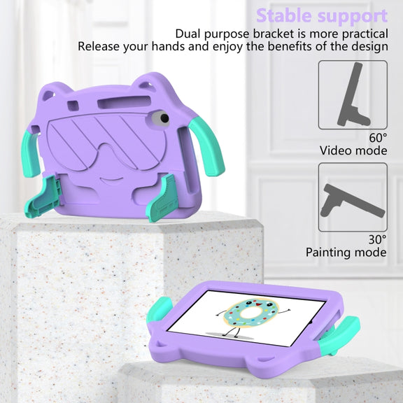 For Lenovo Tab M8 8506X 3rd Gen Ice Baby EVA Shockproof Hard PC Tablet Case(Light Purple+Mint Green)