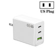 GaN PD65W Type-C x 2 + USB3.0 Laptop Adapter ,US Plug(White) - free shipping - PMC TechLife - Order now!