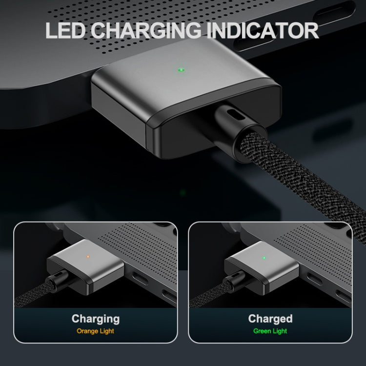 ENKAY 140W USB-C / Type-C to MagSafe 3 Nylon Braided Magnetic Charging Cable with LED Indicator for MacBook 6.6FT(Grey)
