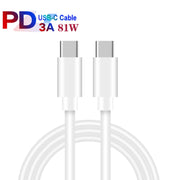 GaN PD65W Type-C x 2 + USB3.0 Charger with Type-C to Type-C Data Cable ,US Plug(Black)