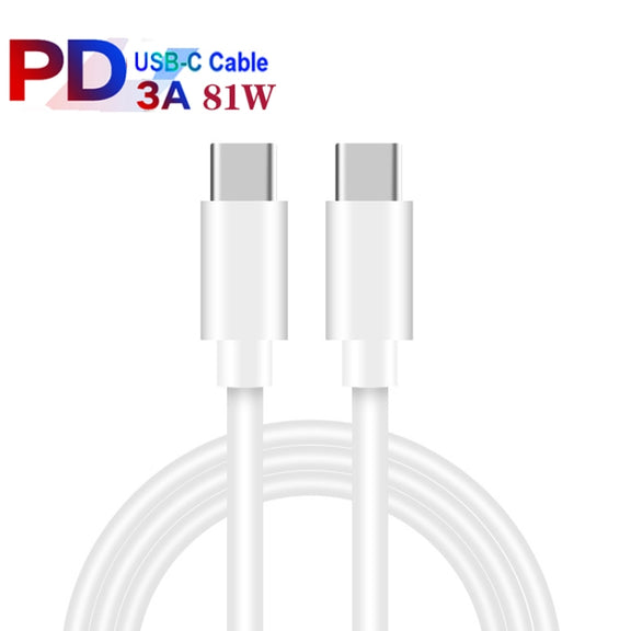 GaN PD65W Type-C x 2 + USB3.0 Charger with Type-C to Type-C Data Cable ,US Plug(Black)