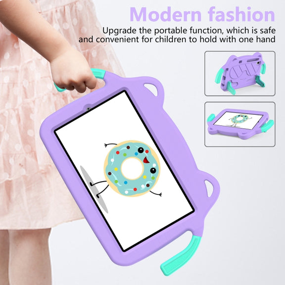 For TCL LE 2023 / Tab 8 2022 Ice Baby EVA Shockproof Hard PC Tablet Case(Light Purple+Mint Green)