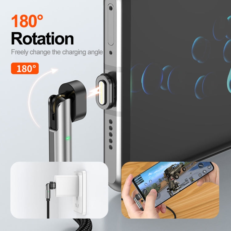 ENKAY 2 in 1 PD 100W / 27W 180 Degrees Rotation Magnetic Type-C / 8 Pin Fast Charging Data Cable with LED Light, Length:1m