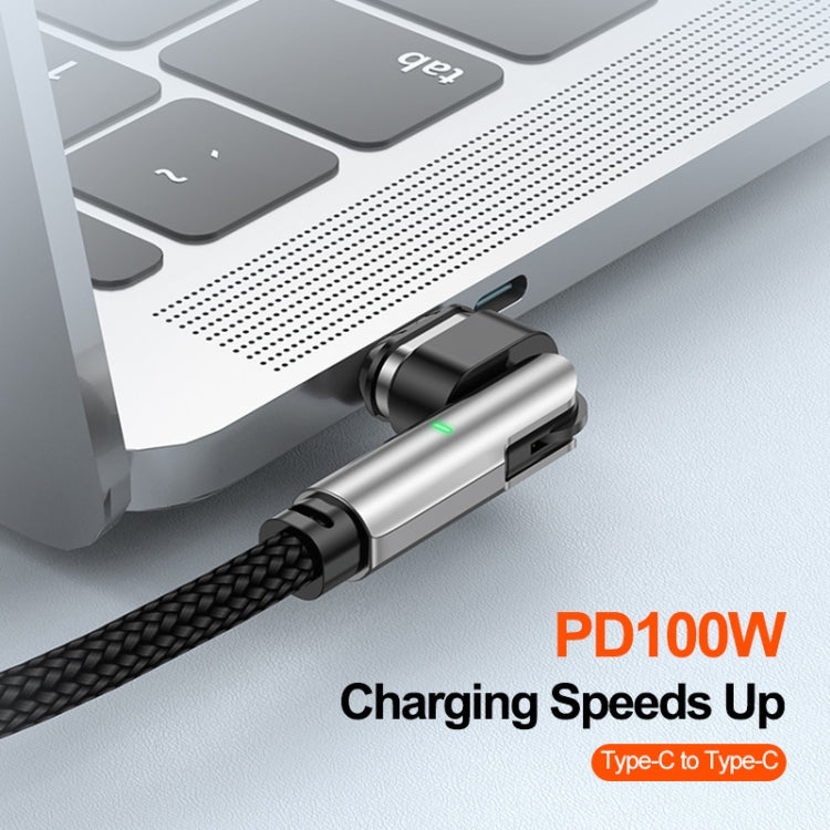 ENKAY 2 in 1 PD 100W / 27W 180 Degrees Rotation Magnetic Type-C / 8 Pin Fast Charging Data Cable with LED Light, Length:1m