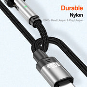 ENKAY 2 in 1 PD 100W / 27W 180 Degrees Rotation Magnetic Type-C / 8 Pin Fast Charging Data Cable with LED Light, Length:1m