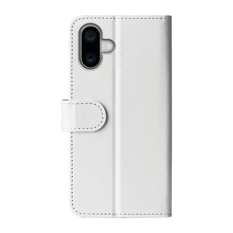 For iPhone 16 R64 Texture Horizontal Flip Leather Phone Case(White)