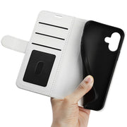 For iPhone 16 R64 Texture Horizontal Flip Leather Phone Case(White)