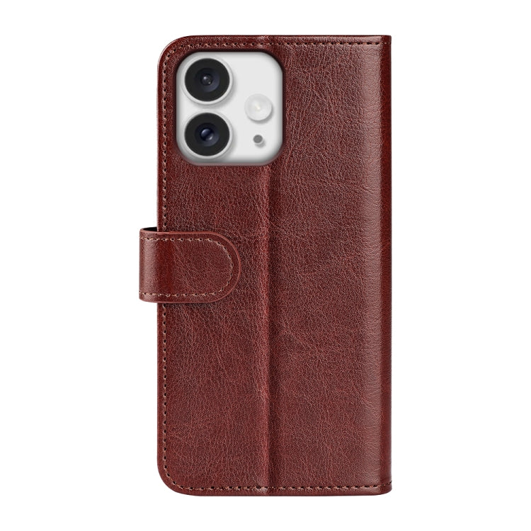 For iPhone 16 Pro R64 Texture Horizontal Flip Leather Phone Case(Brown)