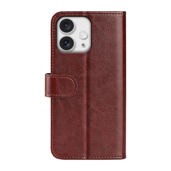 For iPhone 16 Pro R64 Texture Horizontal Flip Leather Phone Case(Brown)