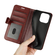 For iPhone 16 Pro R64 Texture Horizontal Flip Leather Phone Case(Brown)