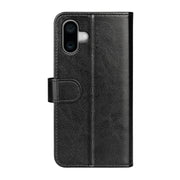 For iPhone 16 Plus R64 Texture Horizontal Flip Leather Phone Case(Black)