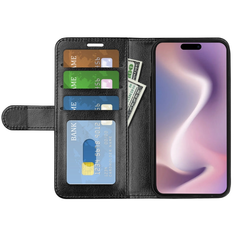 For iPhone 16 Pro Max R64 Texture Horizontal Flip Leather Phone Case(Black)