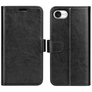 For iPhone 16e R64 Texture Horizontal Flip Leather Phone Case(Black)