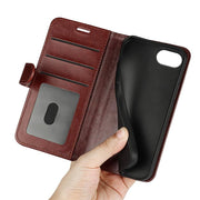 For iPhone 16e R64 Texture Horizontal Flip Leather Phone Case(Brown)