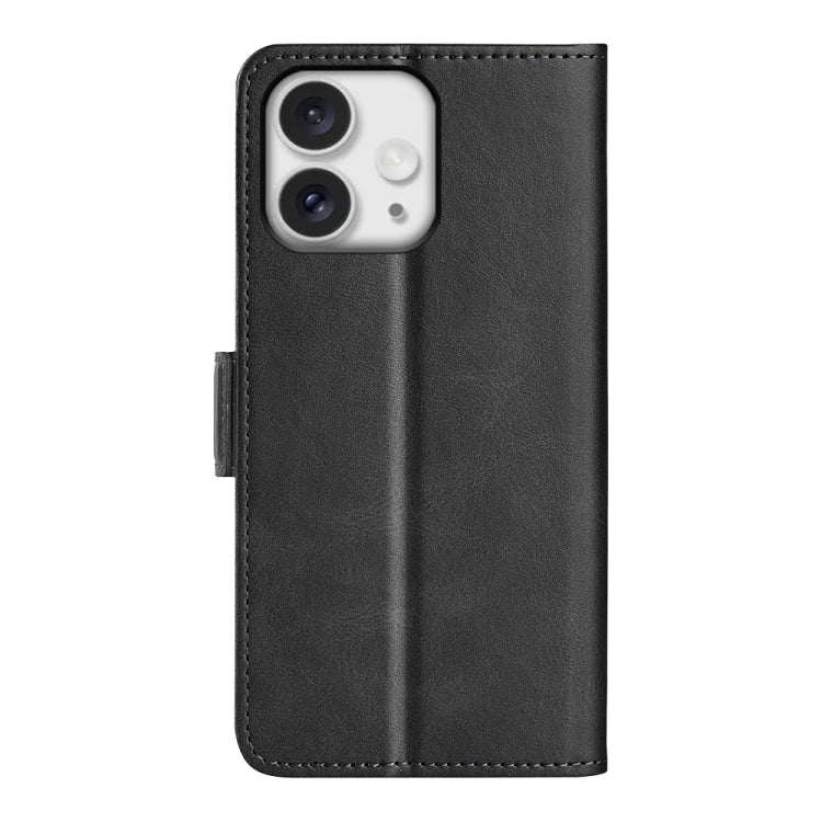 For iPhone 16 Pro Dual-side Magnetic Buckle Horizontal Flip Leather Phone Case(Black)