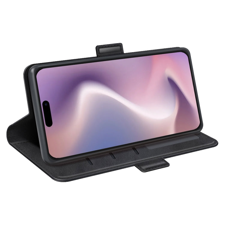 For iPhone 16 Pro Dual-side Magnetic Buckle Horizontal Flip Leather Phone Case(Black)