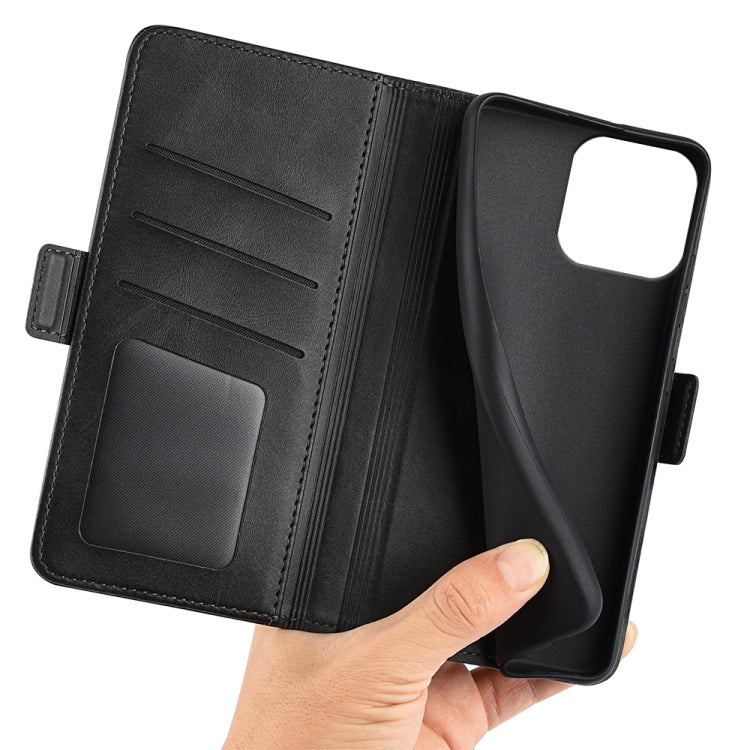 For iPhone 16 Pro Dual-side Magnetic Buckle Horizontal Flip Leather Phone Case(Black)