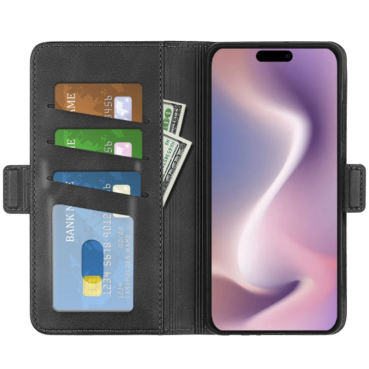For iPhone 16 Pro Max Dual-side Magnetic Buckle Horizontal Flip Leather Phone Case(Black)