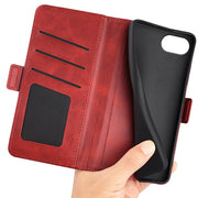 For iPhone 16e Dual-side Magnetic Buckle Horizontal Flip Leather Phone Case(Red)