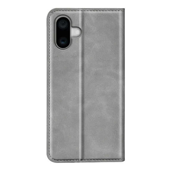 For iPhone 16 Pro Retro-skin  Magnetic Suction Leather Phone Case(Grey)