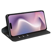 For iPhone 16 Plus Retro-skin  Magnetic Suction Leather Phone Case(Black)