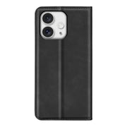 For iPhone 16 Pro Max Retro-skin Magnetic Suction Leather Phone Case(Black)