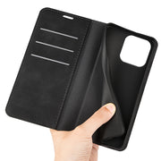 For iPhone 16 Pro Max Retro-skin Magnetic Suction Leather Phone Case(Black)