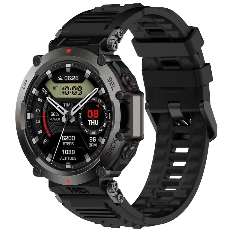 For Amazfit T-Rex Ultra Silicone Sports Watch Band(Black)
