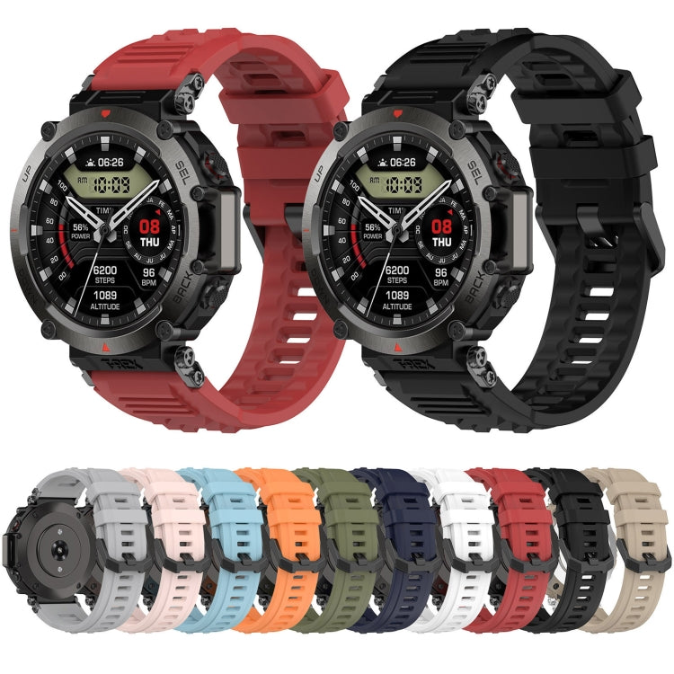 For Amazfit T-Rex Ultra Silicone Sports Watch Band(Black)