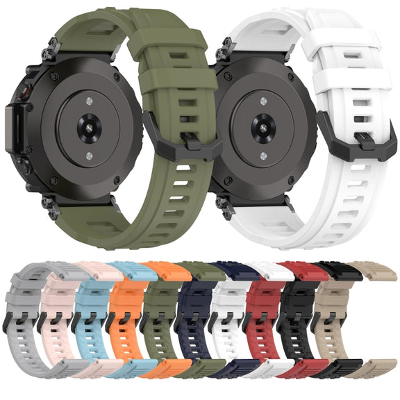 For Amazfit T-Rex Ultra Silicone Sports Watch Band(Black)