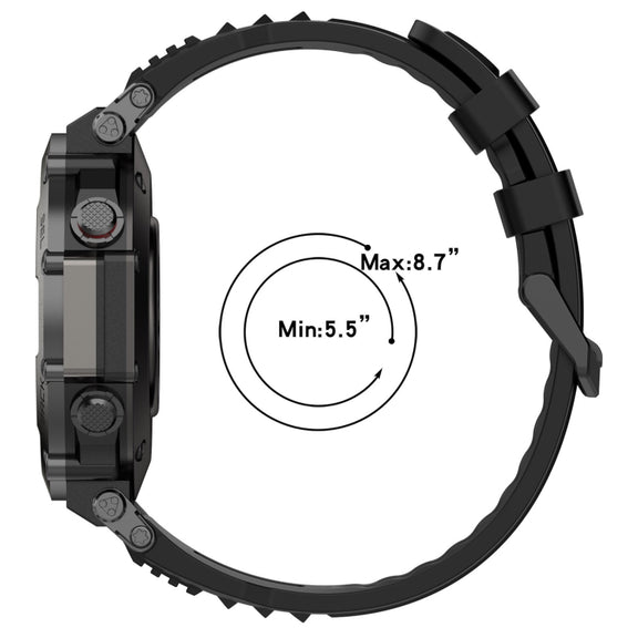 For Amazfit T-Rex Ultra Silicone Sports Watch Band(Black)