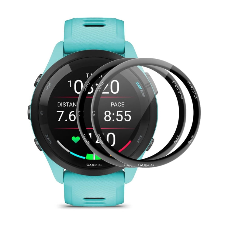 For Garmin Forerunner 265 2pcs ENKAY 3D Full Coverage Soft PC Edge PMMA HD Screen Protector Film