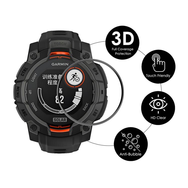 For Garmin Instinct 3 AMOLED / Solar 45mm 2pcs ENKAY 3D Full Coverage Soft PC Edge PMMA HD Screen Protector Film