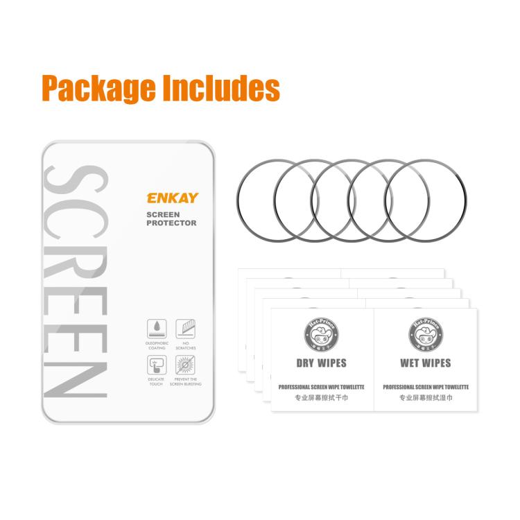 For Garmin Instinct E 45mm 5pcs ENKAY 3D Full Coverage Soft PC Edge PMMA HD Screen Protector Film