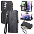 For Samsung Galaxy Note20 Geometric Zipper Wallet Side Buckle Leather Phone Case(Black) - free shipping - PMC TechLife - Order now!