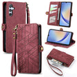 For Samsung Galaxy A41 Geometric Zipper Wallet Side Buckle Leather Phone Case(Red) - free shipping - PMC TechLife - Order now!