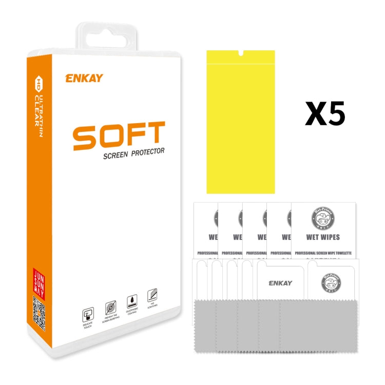 For Samsung Galaxy S23 Ultra 5G 5pcs ENKAY Hat-Prince Full Glue Coverage Soft Explosion-proof Hydrogel Film