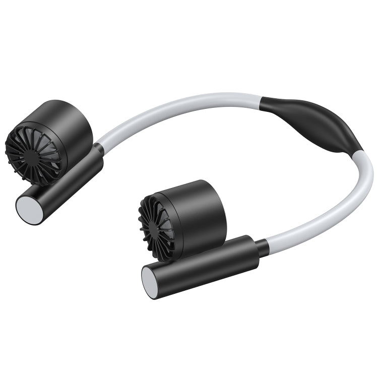 Long Life Twin-head Turbine Bladeless Neck Lazy Sports Fan(Black)