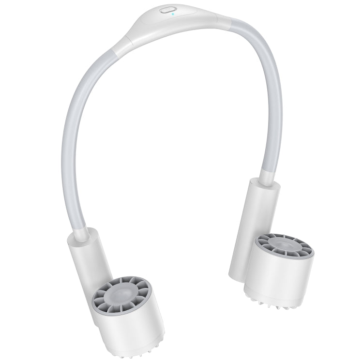 Long Life Twin-head Turbine Bladeless Neck Lazy Sports Fan(White)