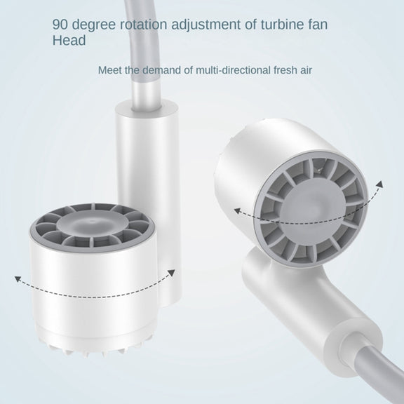 Long Life Twin-head Turbine Bladeless Neck Lazy Sports Fan(White)