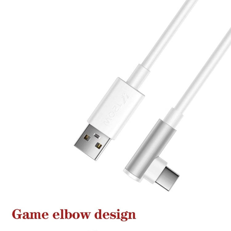 5pcs XJ-93 1m 120W USB to Type-C Elbow Fast Charging Data Cable for vivo and Other Phone(White)